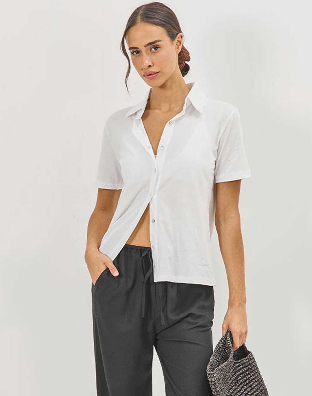 חולצה מכופתרת לבנה CEYLON