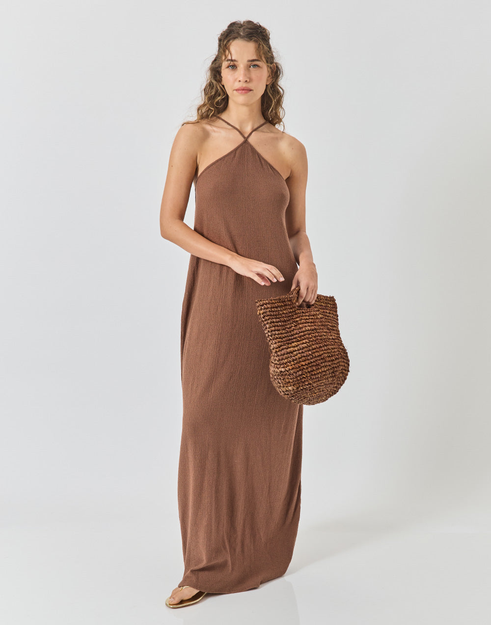 חום קפה GREECE שמלת