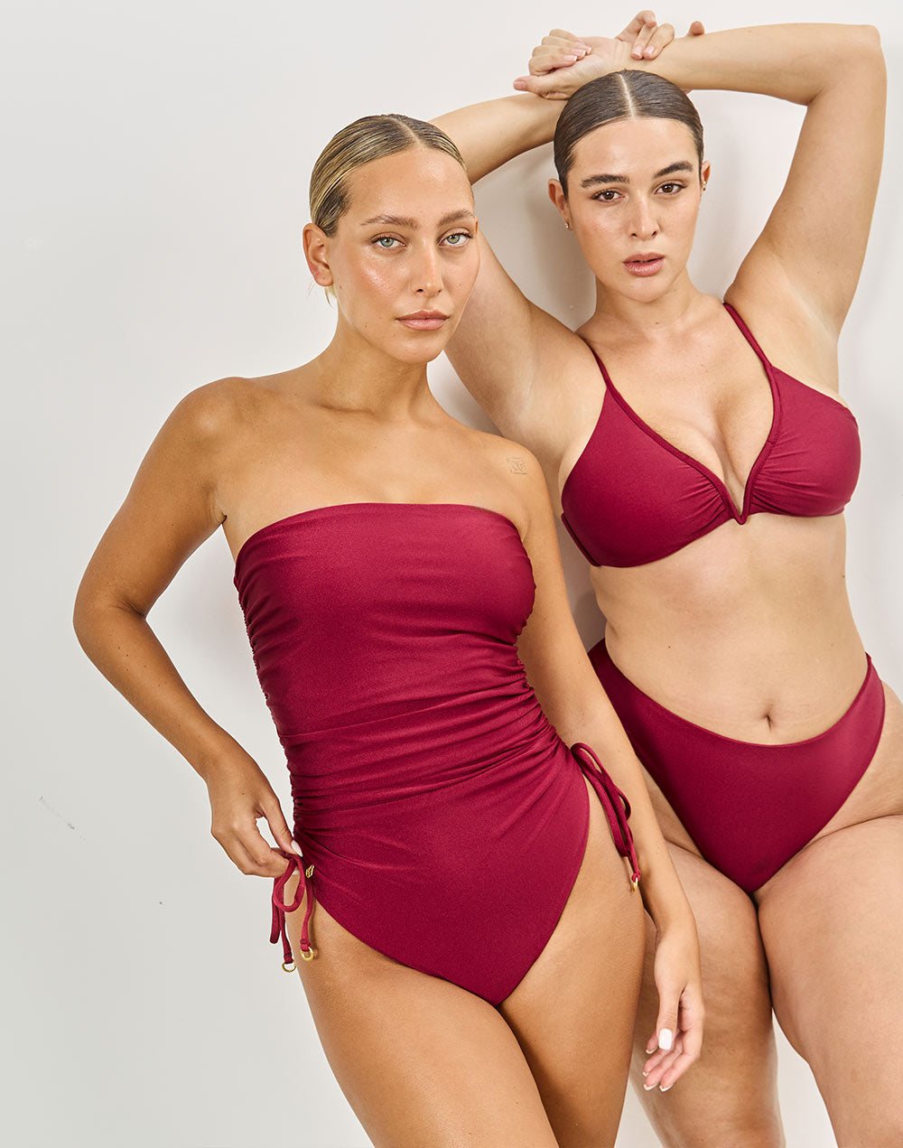 בגד ים שלם אדום דובדבן FUJI