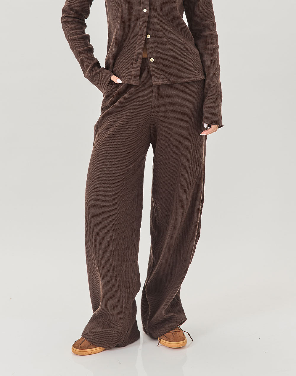 מכנסי כותנה חום בראוני LUNA