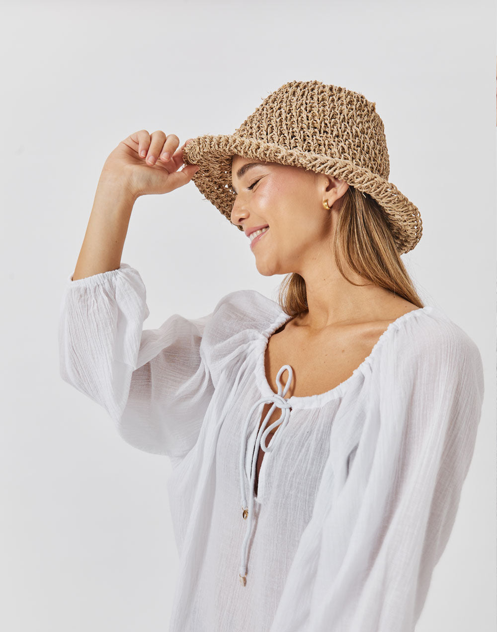 כובע קש רך שוליים רחבים MUSHROOM