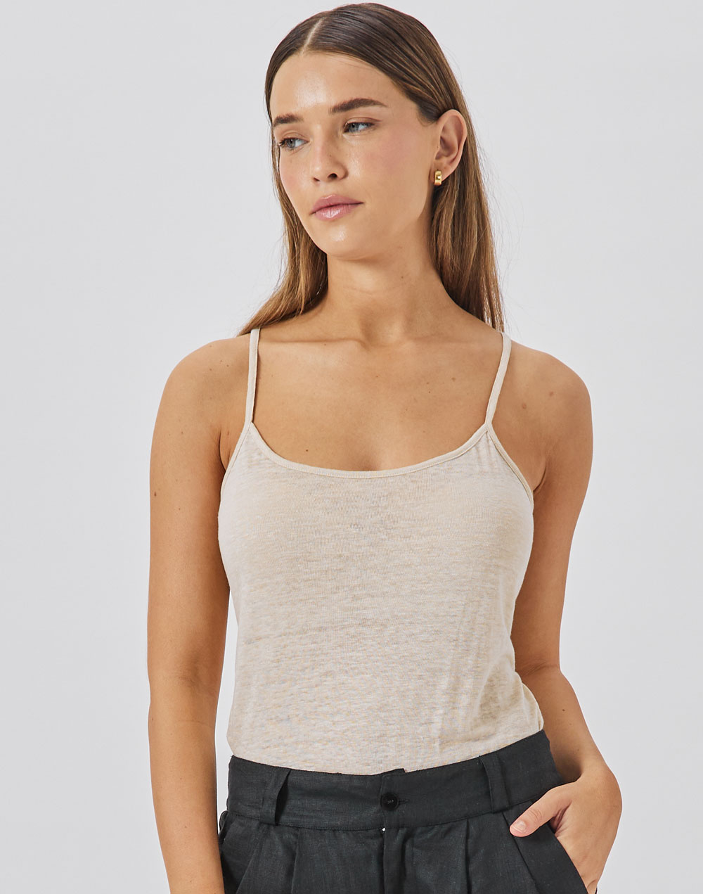 גופיית פשתן חול NICA