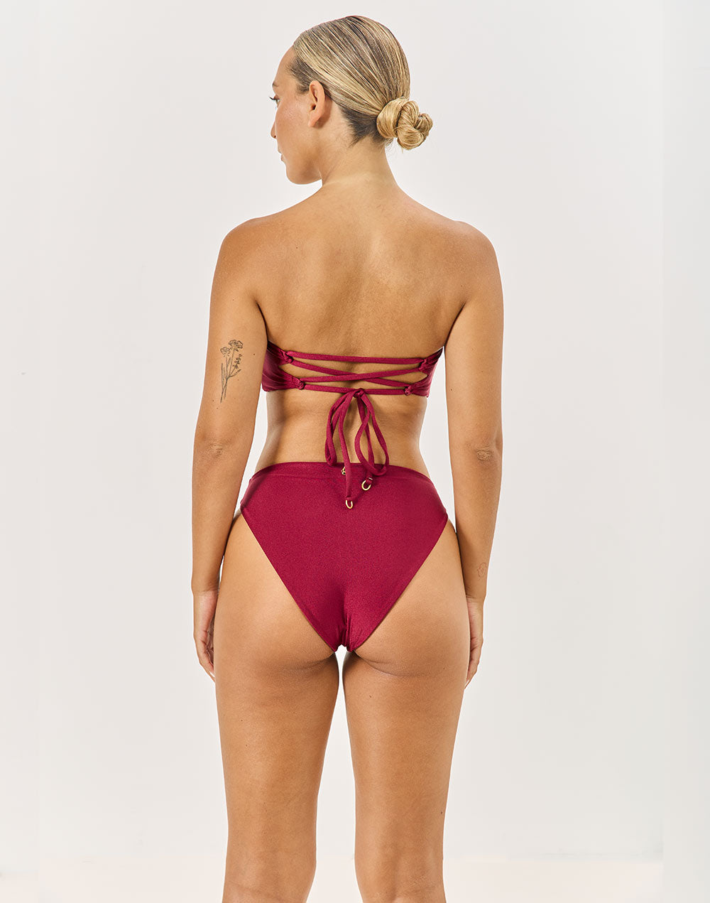 טופ ביקיני סטרפלס אדום דובדבן SANTORINI
