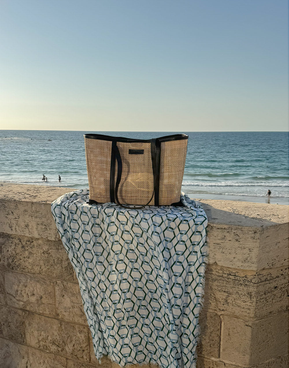 תיק ראטן משולב עור שחור JANIS