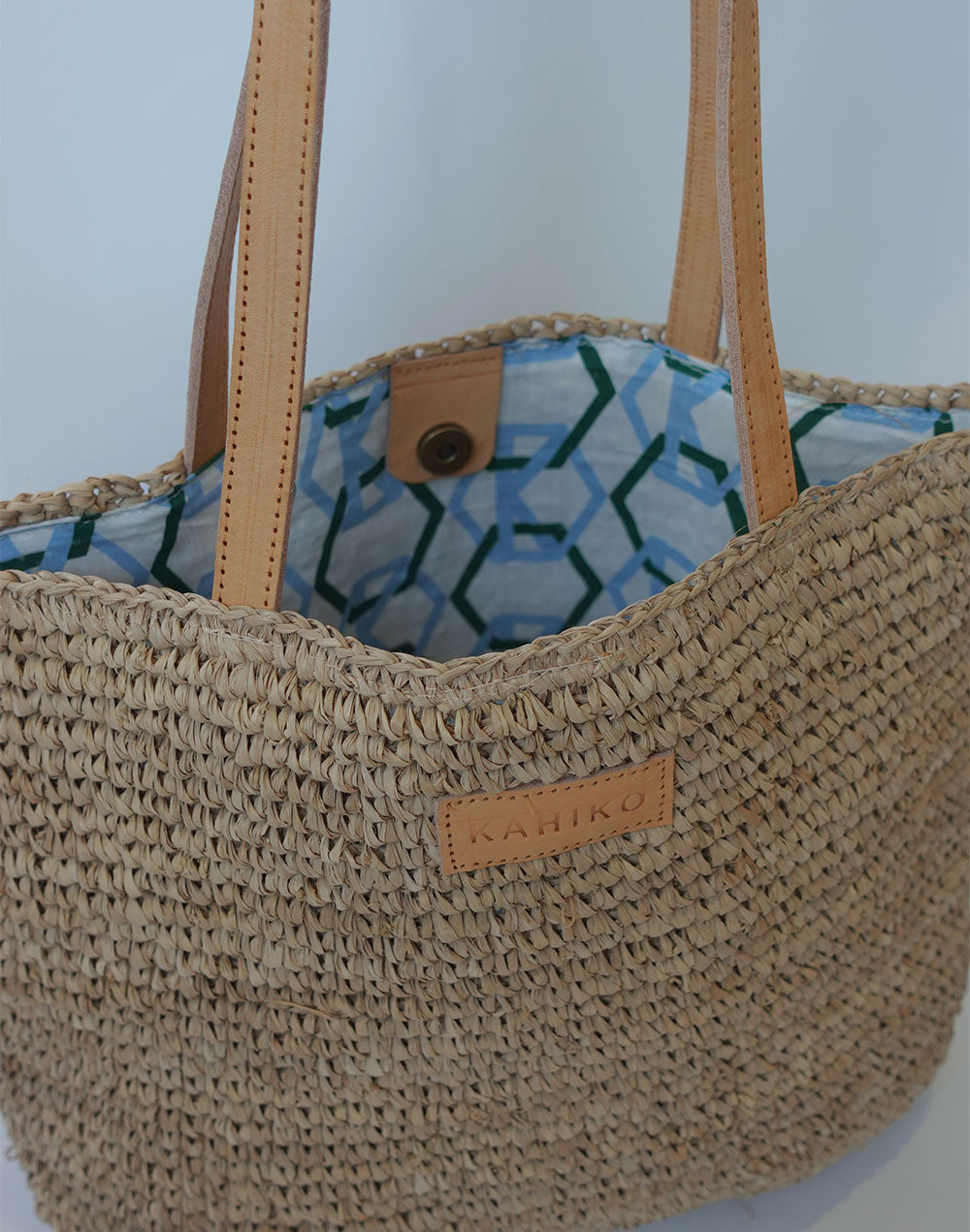 תיק קש משולב עור BOHO