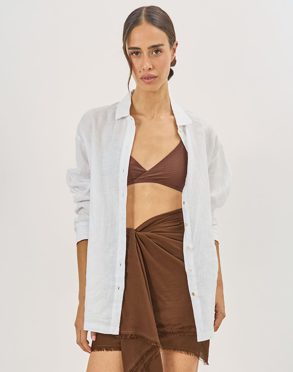 חולצה מכופתרת לבנה CAPE TOWN