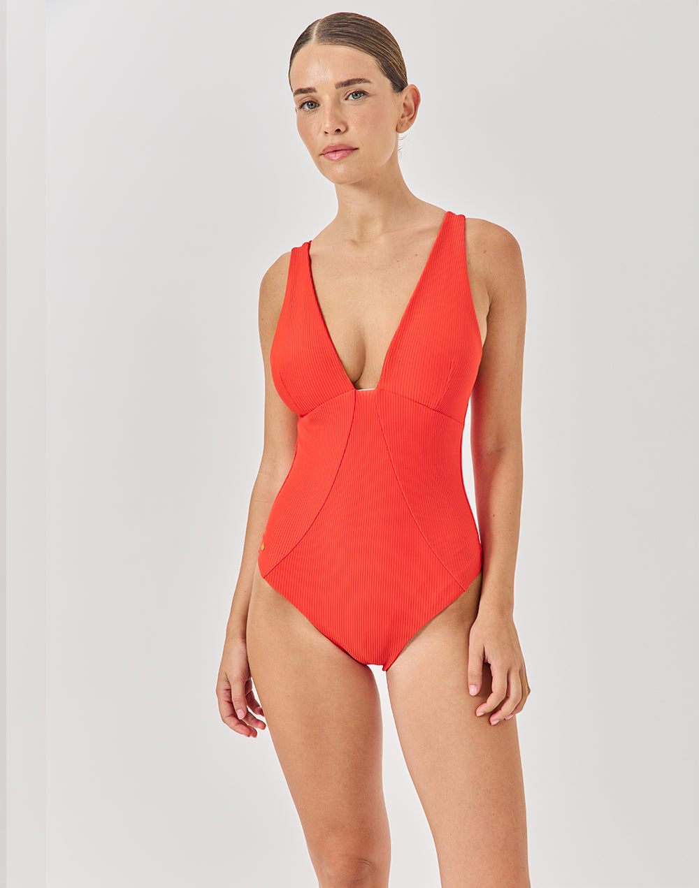 בגד ים שלם אדום שקיעה COMO