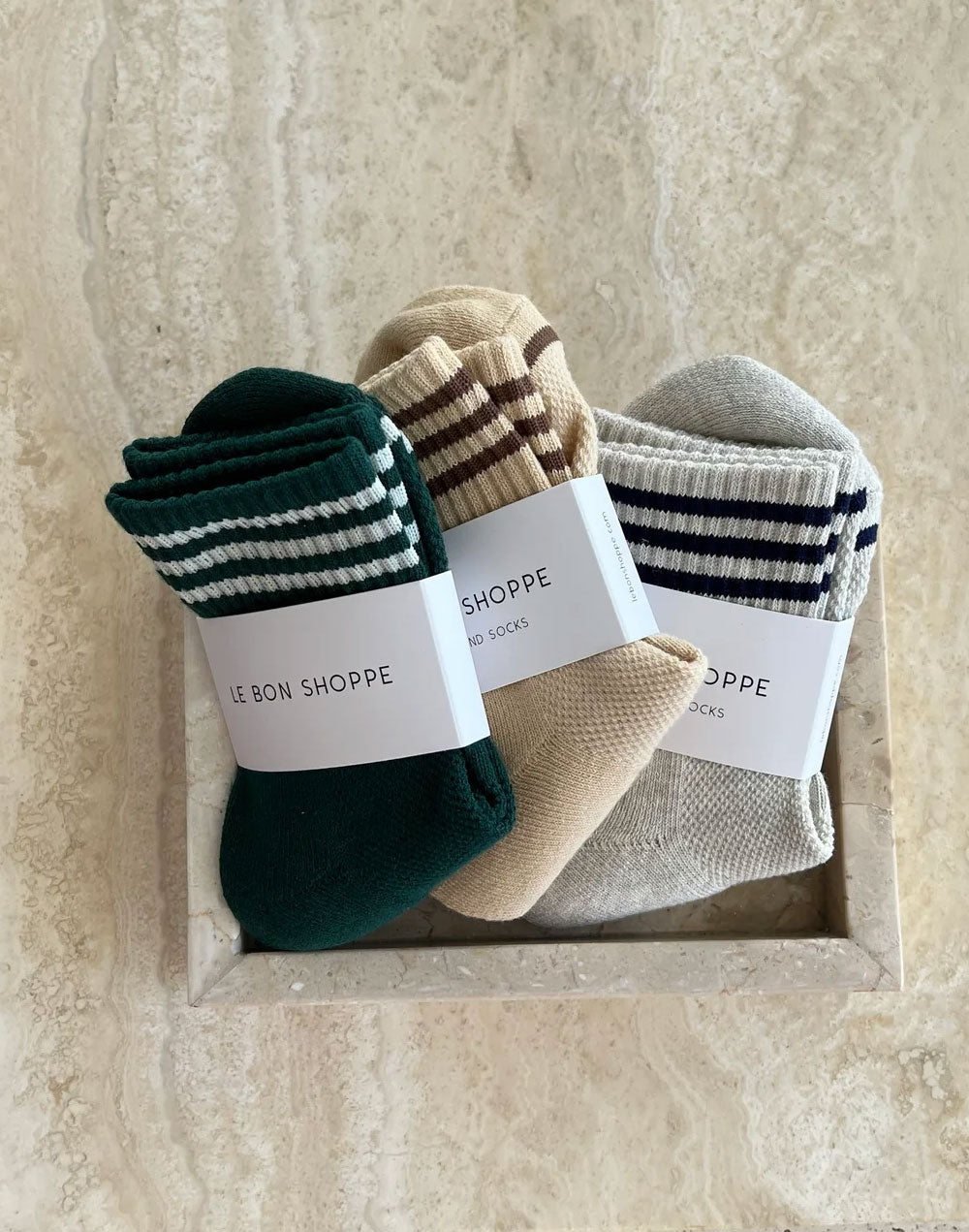 גרבי כותנה ספורטיביות אוף וויט GIRLFRIEND