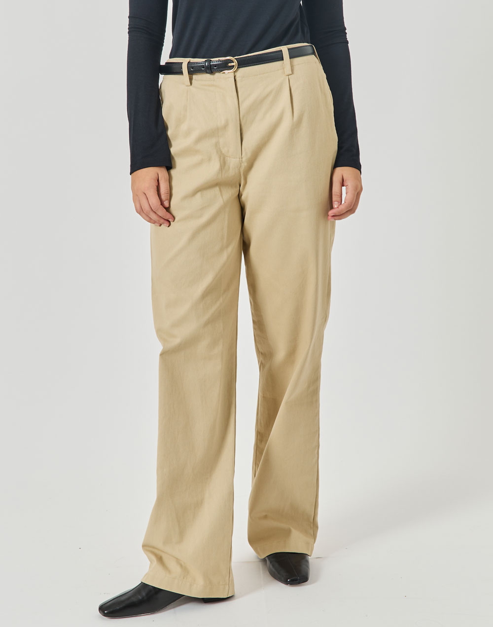 מכנסיים מחויטים חול NICO