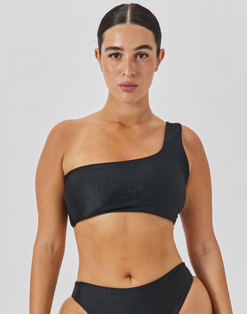 טופ ביקיני אסימטרי שחור PIPELINE