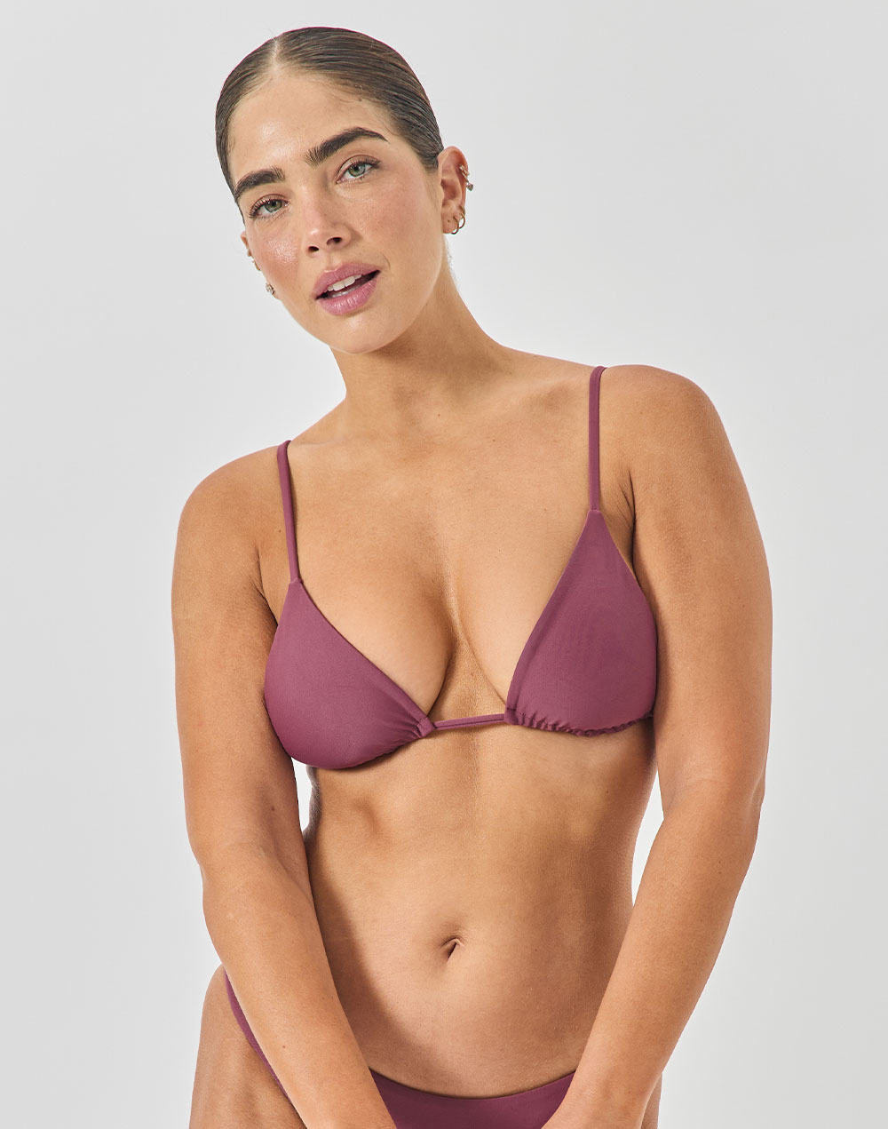 טופ ביקיני משולשים רוז סגול מעושן SALINA