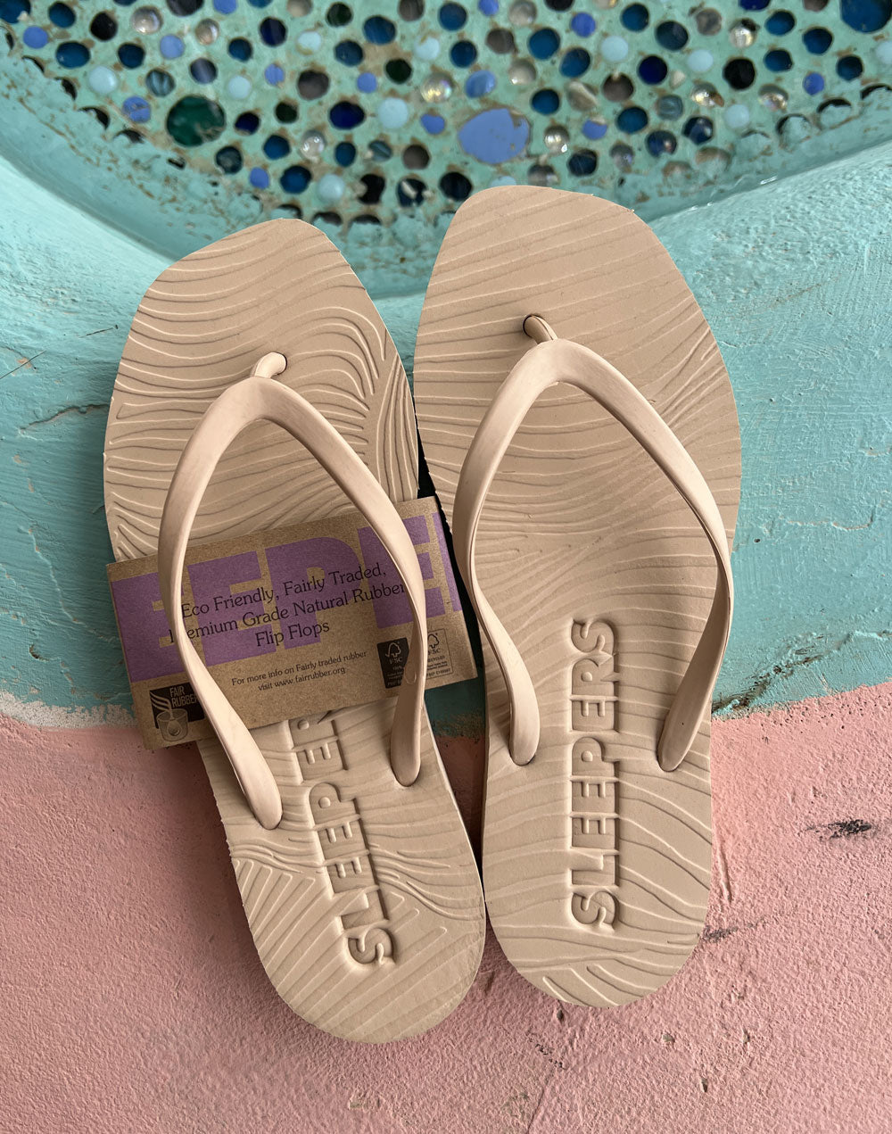 כפכפי אצבע במראה אלגנטי חול TAPERED