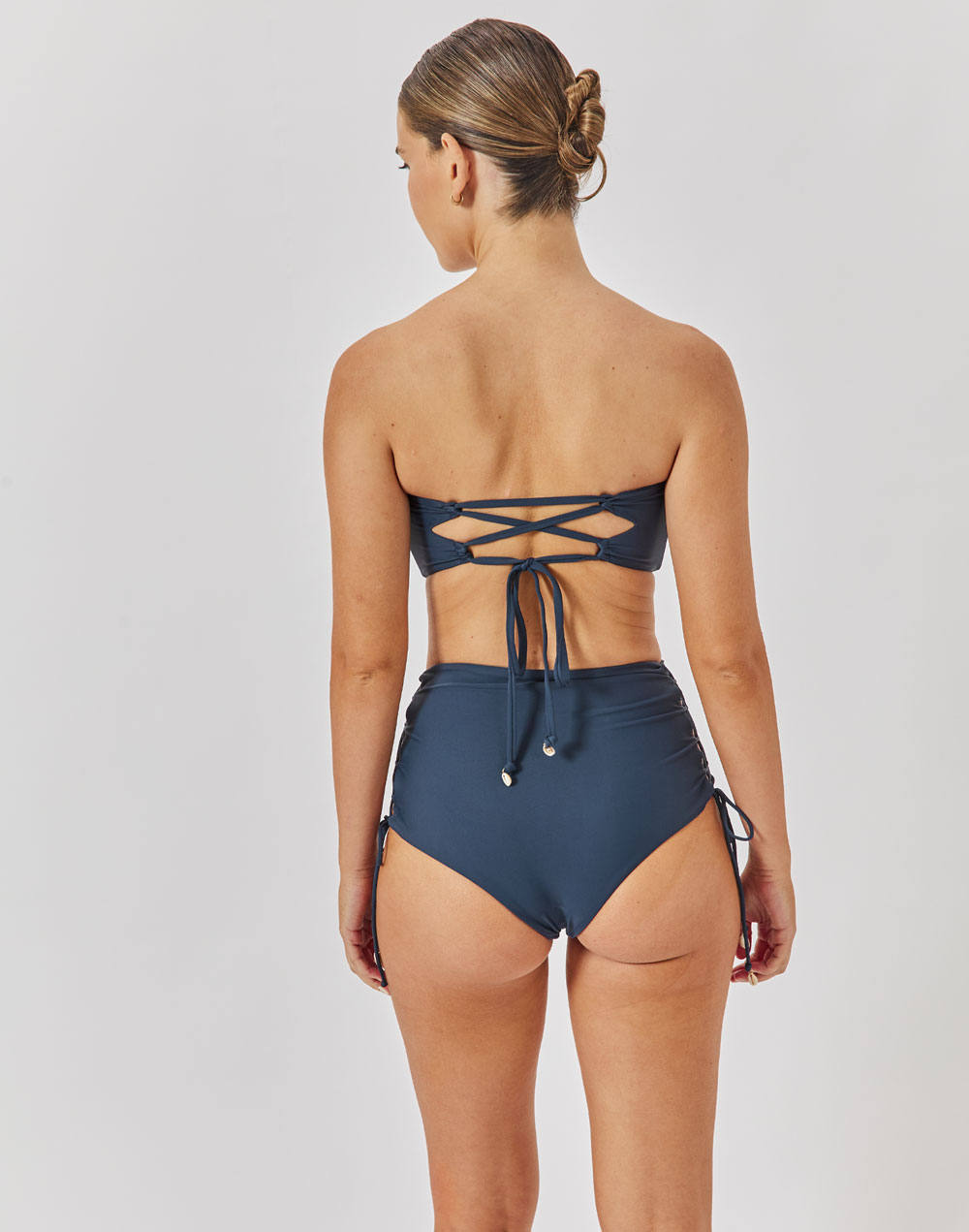 טופ ביקיני סטרפלס כחול כהה SANTORINI