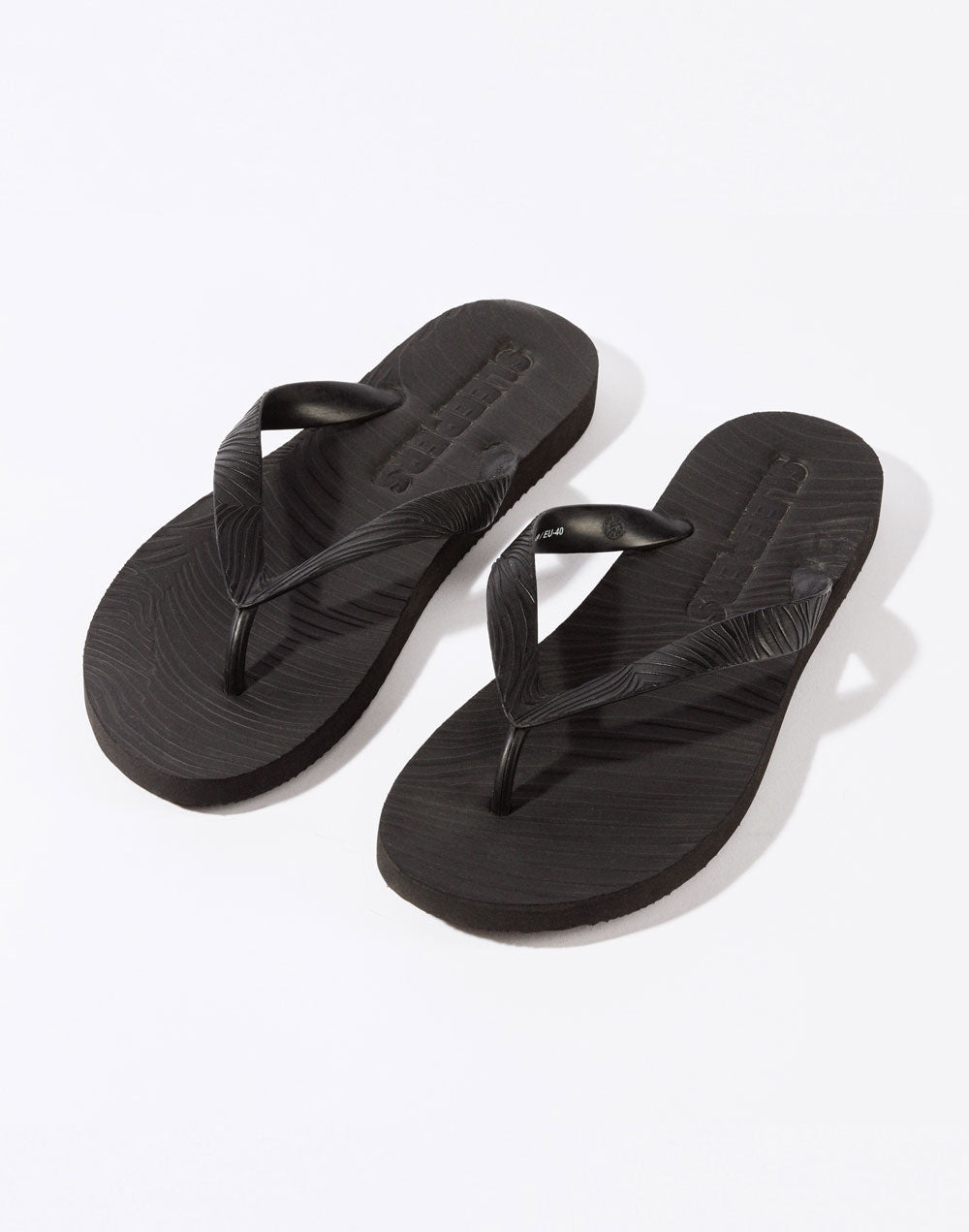 כפכפי אצבע רצועה רחבה שחור WIDE