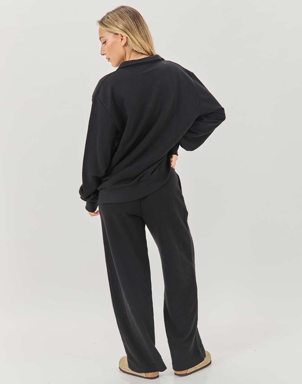 מכנסי טרנינג שחור WIDE LEG