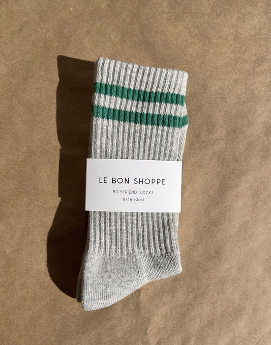 גרבי כותנה גברים ספורטיביות אפורות EXTENDED BOYFRIEND