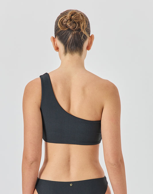 טופ ביקיני אסימטרי שחור PIPELINE