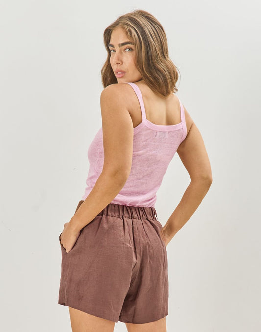 גופיה מפשתן ורוד בהיר TOR
