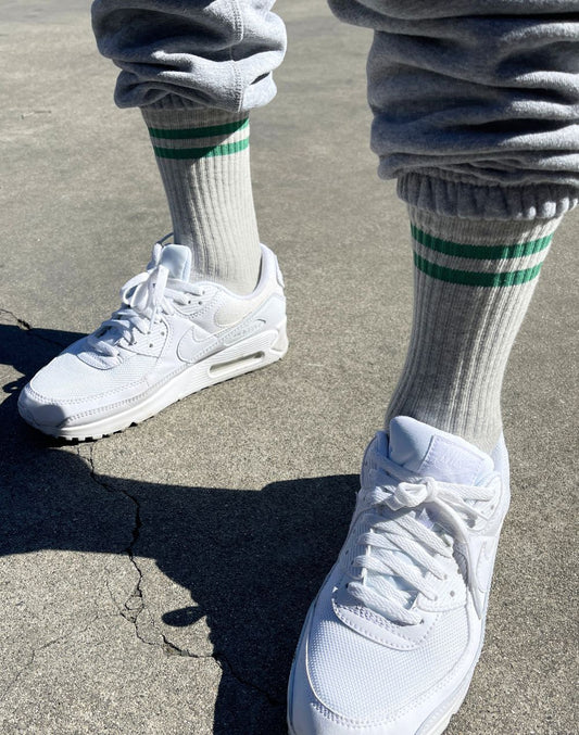 גרבי כותנה גברים ספורטיביות אפורות EXTENDED BOYFRIEND