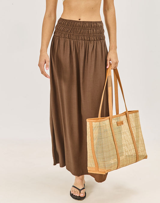 חצאית חום קפוצ'ינו ISLA MUJERES