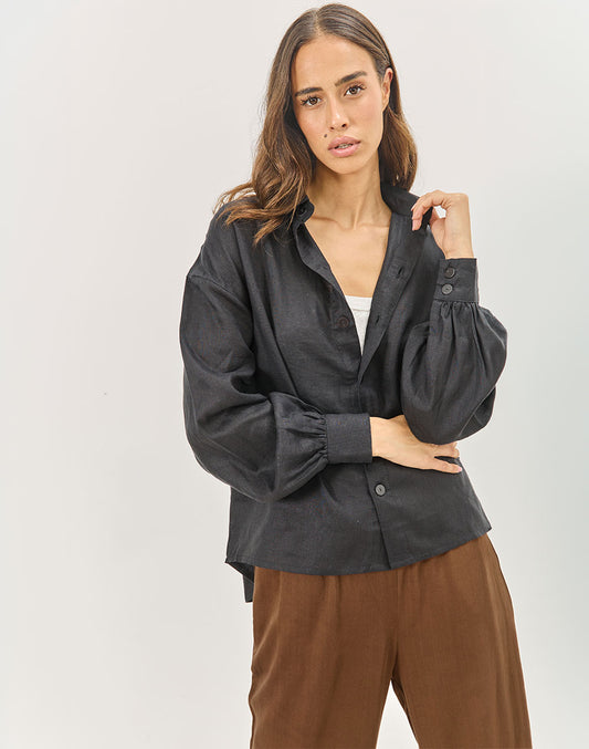 חולצה מכופתרת שחורה JERI