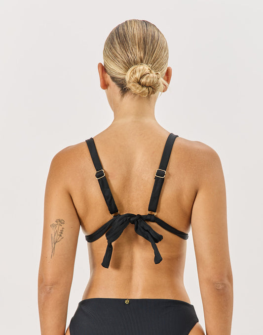 טופ ביקיני משולשים שחור LOMBOK