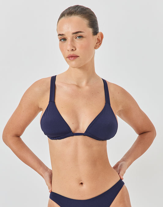 טופ ביקיני משולשים כחול לילה LOMBOK