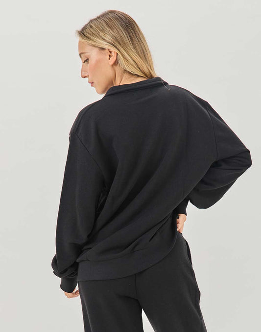 סווטשירט כותנה צווארון שחור MANLY