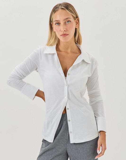 לבנה NOOSA חולצה מכופתרת