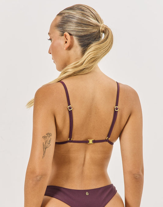 טופ ביקיני משולשים סגול כהה SALINA