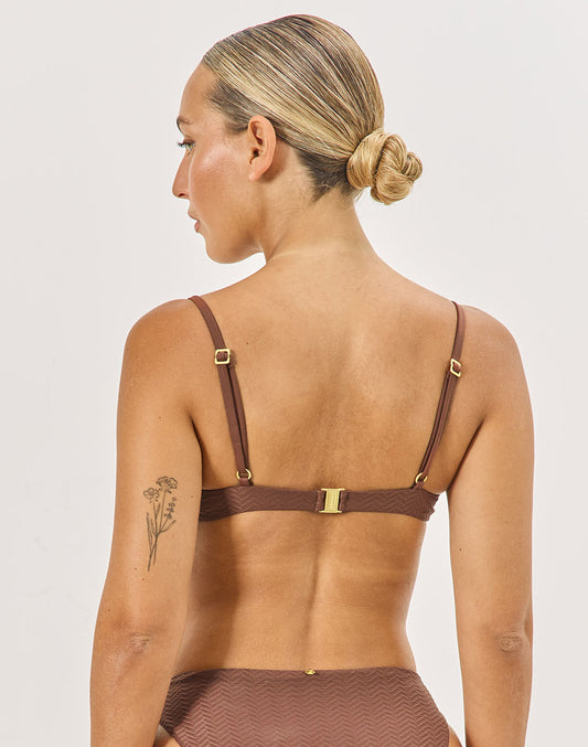 טופ ביקיני חום קפוצ׳ינו SAN JUAN