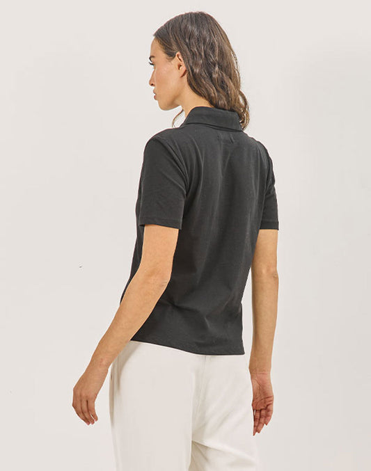 חולצה מכופתרת שחורה CEYLON