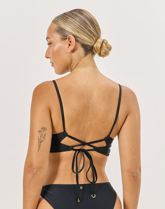 טופ ביקיני משולשים שחור BALI