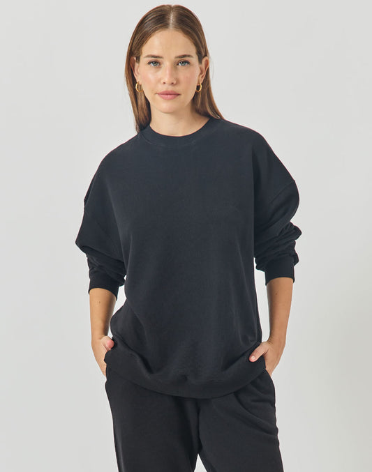 סווטשירט שחור BASIC CREW