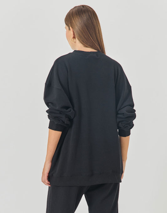 סווטשירט שחור BASIC CREW