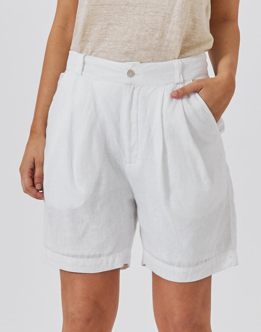 מכנסי פשתן קצרים לבנים DAKAR