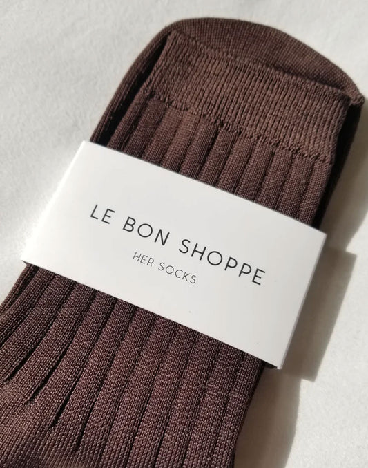 גרבי כותנה חום קפה HER