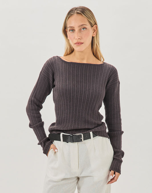 סריג כותנה חום בראוני KOS