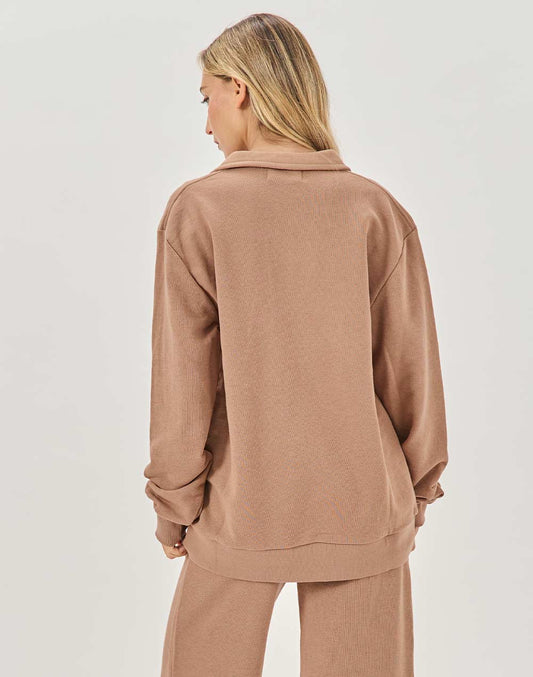 סווטשירט כותנה צווארון מוקה MANLY