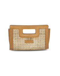 ראטן משולב עור קאמל Clutch