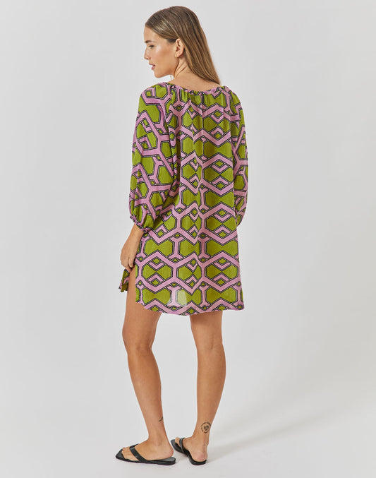 שמלת חוף מיני גלביה הדפס גאומטרי MINI OASIS