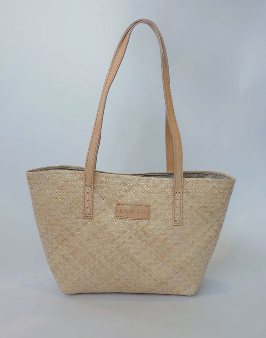 תיק קש מיני משולב עור NAPA