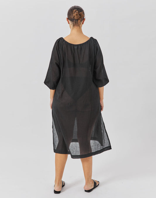 שמלת חוף גלביה שחורה OASIS