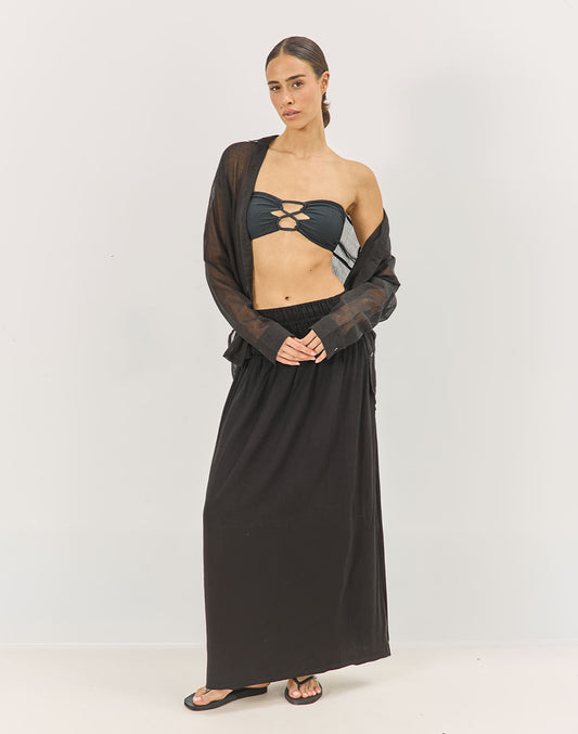 חולצה מכופתרת שחורה PERU