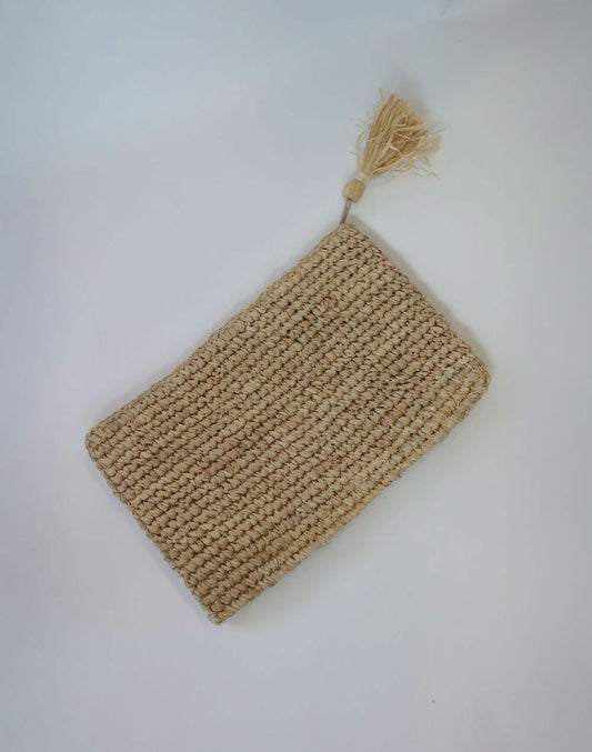 תיק יד קלאץ טבעי RAFFIA