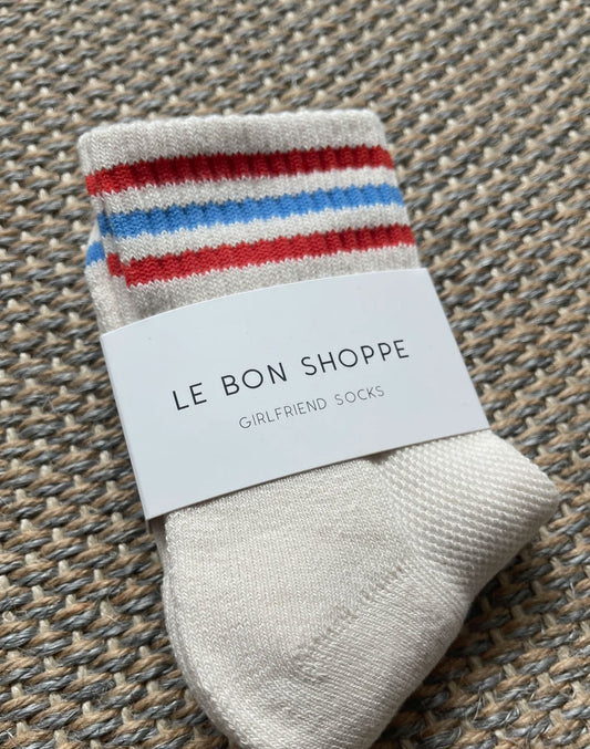 גרבי כותנה ספורטיביות לבן GIRLFRIEND