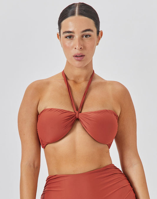 טופ ביקיני קשירה אדום צ'ילי TAHITI