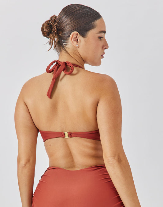 טופ ביקיני קשירה אדום צ'ילי TAHITI
