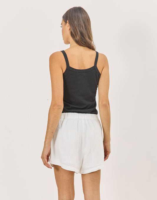 גופיה מפשתן שחורה TOR