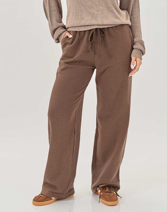 מכנסי טרנינג חום בראוני WIDE LEG